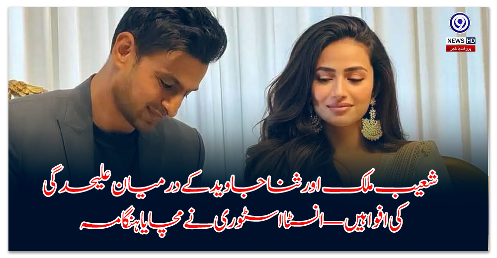 Rumors of separation between Shoaib Malik and Sana Javed — Insta Story creates uproar